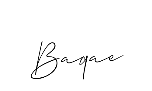 The best way (Allison_Script) to make a short signature is to pick only two or three words in your name. The name Baqae include a total of six letters. For converting this name. Baqae signature style 2 images and pictures png