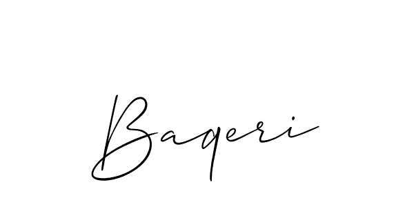 The best way (Allison_Script) to make a short signature is to pick only two or three words in your name. The name Baqeri include a total of six letters. For converting this name. Baqeri signature style 2 images and pictures png