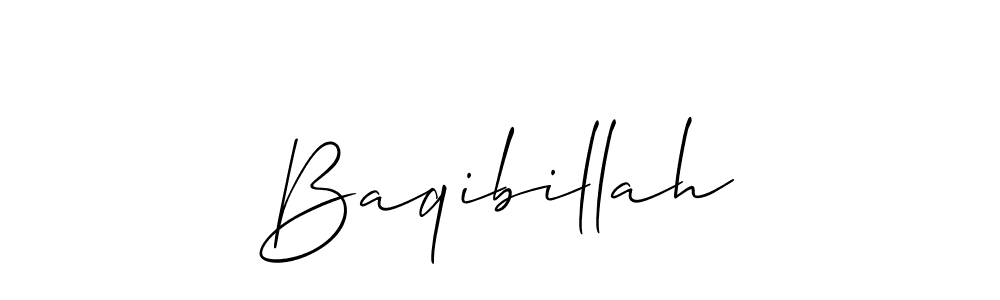 Design your own signature with our free online signature maker. With this signature software, you can create a handwritten (Allison_Script) signature for name Baqibillah. Baqibillah signature style 2 images and pictures png