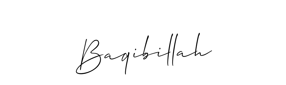 Design your own signature with our free online signature maker. With this signature software, you can create a handwritten (Allison_Script) signature for name Baqibillah. Baqibillah signature style 2 images and pictures png