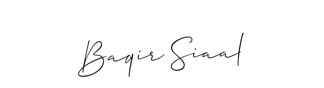 Make a beautiful signature design for name Baqir Siaal. With this signature (Allison_Script) style, you can create a handwritten signature for free. Baqir Siaal signature style 2 images and pictures png