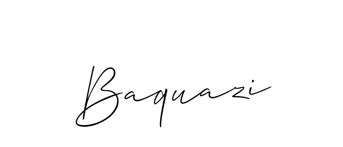 Use a signature maker to create a handwritten signature online. With this signature software, you can design (Allison_Script) your own signature for name Baquazi. Baquazi signature style 2 images and pictures png