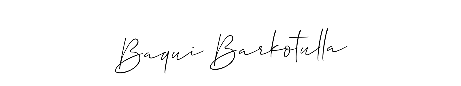 Design your own signature with our free online signature maker. With this signature software, you can create a handwritten (Allison_Script) signature for name Baqui Barkotulla. Baqui Barkotulla signature style 2 images and pictures png