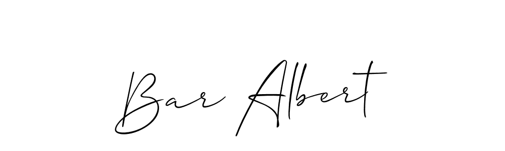 The best way (Allison_Script) to make a short signature is to pick only two or three words in your name. The name Bar Albert include a total of six letters. For converting this name. Bar Albert signature style 2 images and pictures png