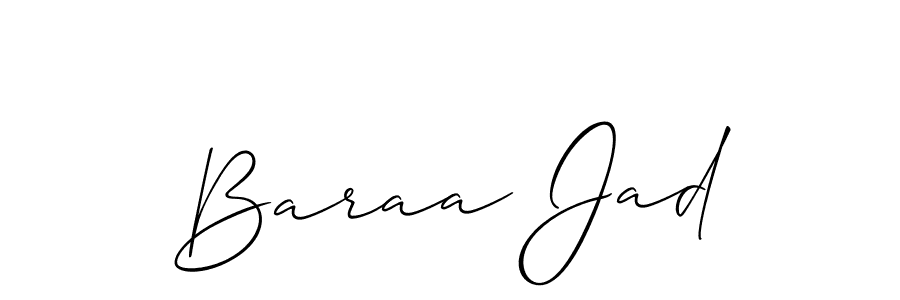 if you are searching for the best signature style for your name Baraa Jad. so please give up your signature search. here we have designed multiple signature styles  using Allison_Script. Baraa Jad signature style 2 images and pictures png
