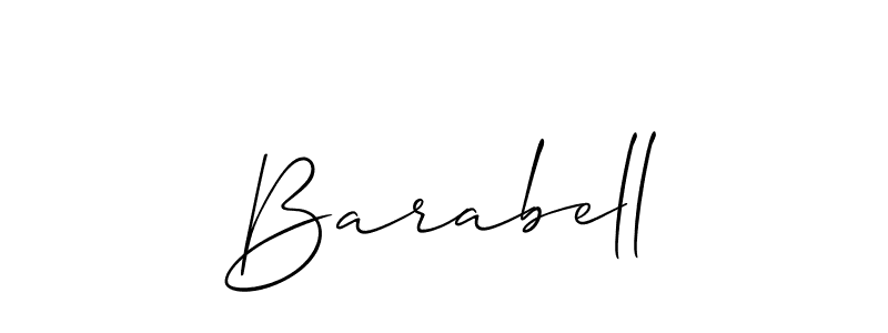 Use a signature maker to create a handwritten signature online. With this signature software, you can design (Allison_Script) your own signature for name Barabell. Barabell signature style 2 images and pictures png