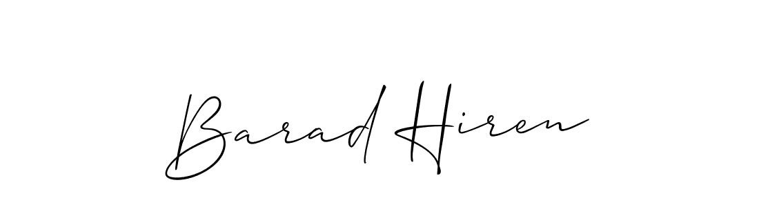 How to make Barad Hiren signature? Allison_Script is a professional autograph style. Create handwritten signature for Barad Hiren name. Barad Hiren signature style 2 images and pictures png