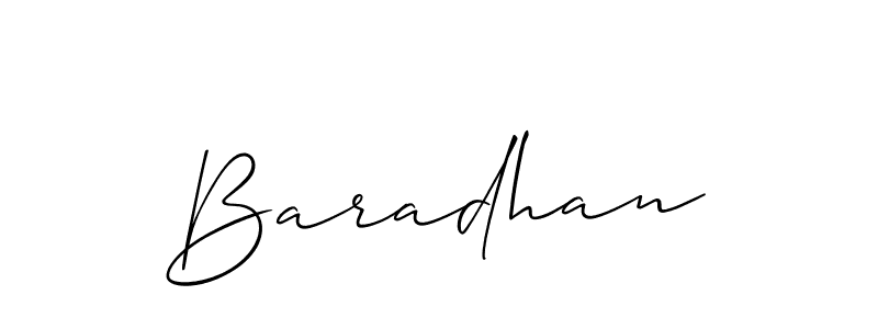 Create a beautiful signature design for name Baradhan. With this signature (Allison_Script) fonts, you can make a handwritten signature for free. Baradhan signature style 2 images and pictures png