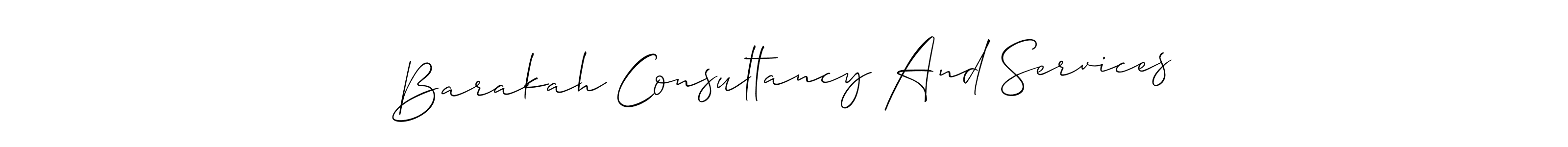 Create a beautiful signature design for name Barakah Consultancy And Services. With this signature (Allison_Script) fonts, you can make a handwritten signature for free. Barakah Consultancy And Services signature style 2 images and pictures png