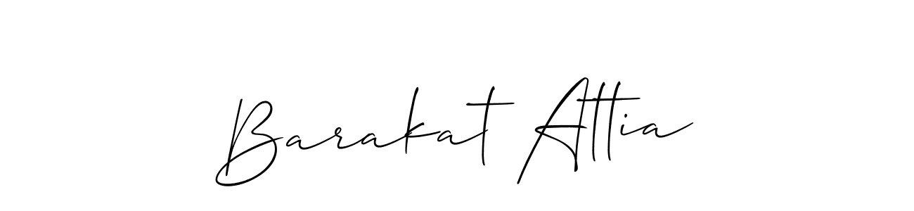 The best way (Allison_Script) to make a short signature is to pick only two or three words in your name. The name Barakat Attia include a total of six letters. For converting this name. Barakat Attia signature style 2 images and pictures png