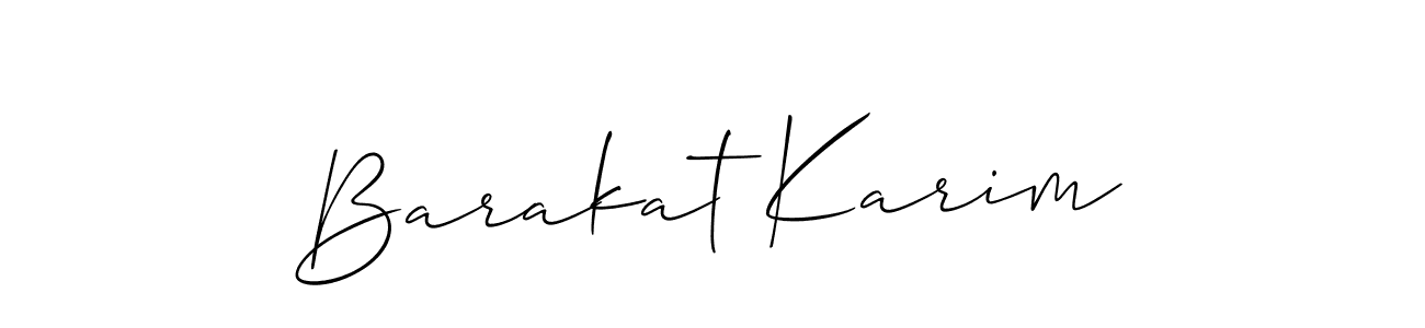 Make a beautiful signature design for name Barakat Karim. With this signature (Allison_Script) style, you can create a handwritten signature for free. Barakat Karim signature style 2 images and pictures png