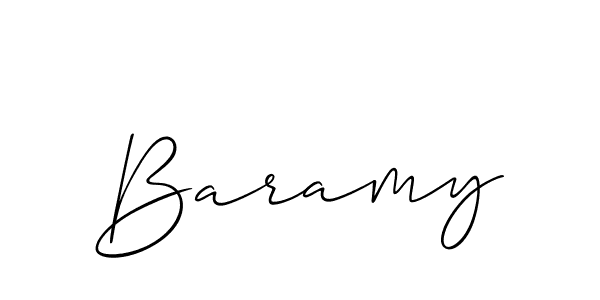 How to make Baramy signature? Allison_Script is a professional autograph style. Create handwritten signature for Baramy name. Baramy signature style 2 images and pictures png