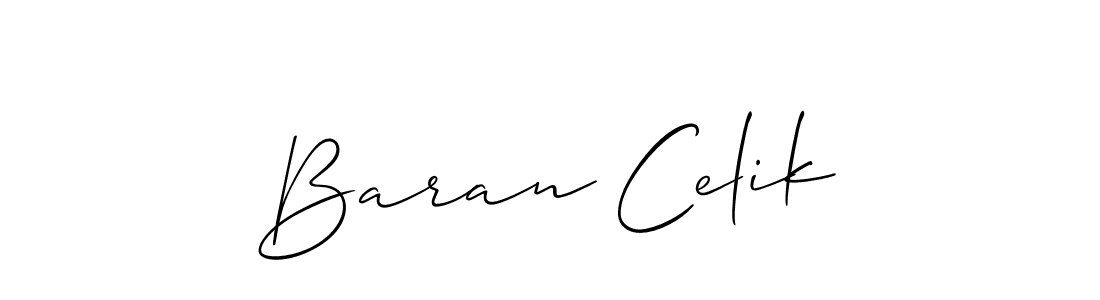 How to make Baran Celik name signature. Use Allison_Script style for creating short signs online. This is the latest handwritten sign. Baran Celik signature style 2 images and pictures png