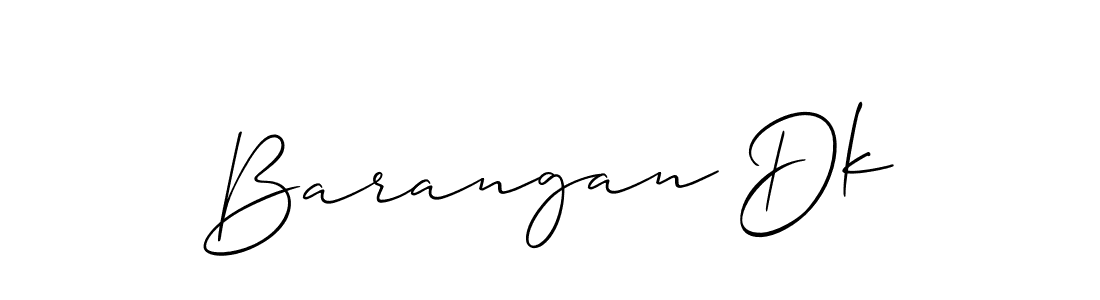 How to make Barangan Dk signature? Allison_Script is a professional autograph style. Create handwritten signature for Barangan Dk name. Barangan Dk signature style 2 images and pictures png