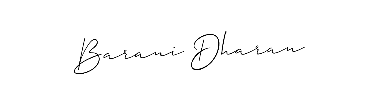 Use a signature maker to create a handwritten signature online. With this signature software, you can design (Allison_Script) your own signature for name Barani Dharan. Barani Dharan signature style 2 images and pictures png