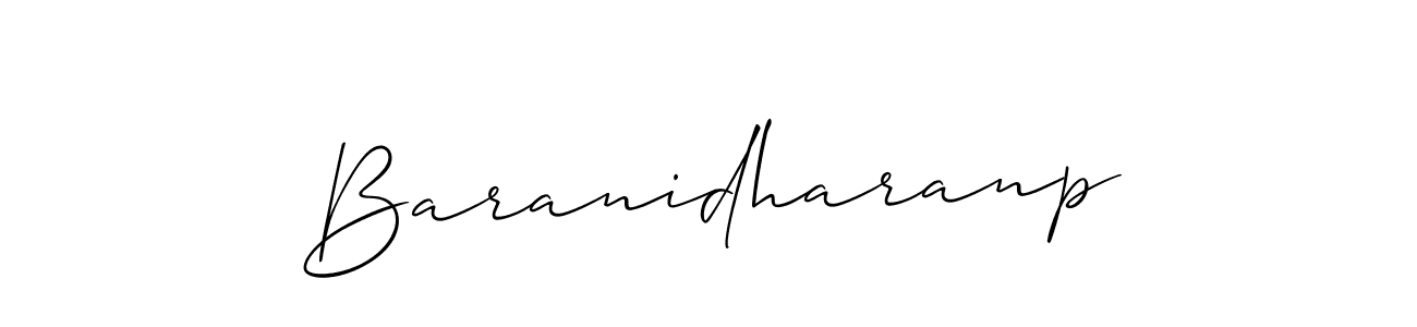 Create a beautiful signature design for name Baranidharanp. With this signature (Allison_Script) fonts, you can make a handwritten signature for free. Baranidharanp signature style 2 images and pictures png