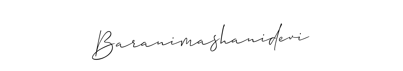 Similarly Allison_Script is the best handwritten signature design. Signature creator online .You can use it as an online autograph creator for name Baranimashanidevi. Baranimashanidevi signature style 2 images and pictures png