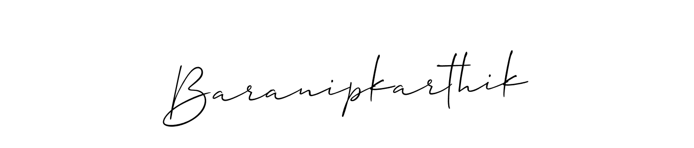 How to make Baranipkarthik name signature. Use Allison_Script style for creating short signs online. This is the latest handwritten sign. Baranipkarthik signature style 2 images and pictures png