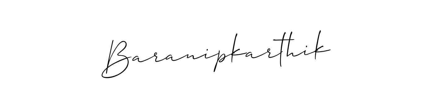 How to make Baranipkarthik name signature. Use Allison_Script style for creating short signs online. This is the latest handwritten sign. Baranipkarthik signature style 2 images and pictures png