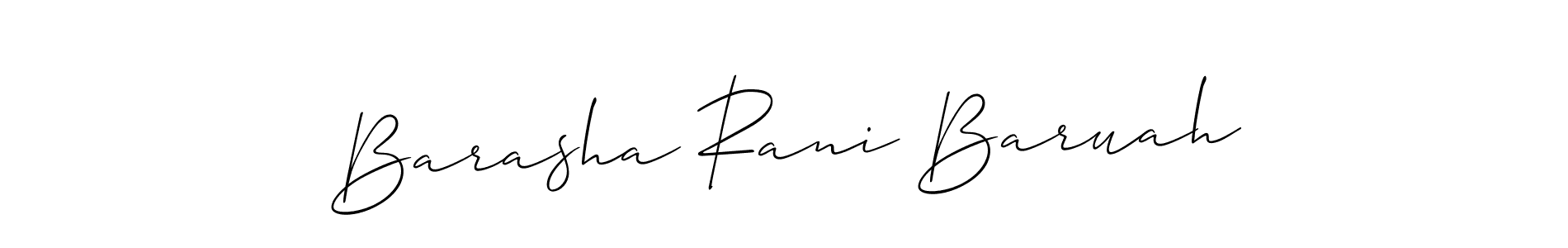 How to make Barasha Rani Baruah name signature. Use Allison_Script style for creating short signs online. This is the latest handwritten sign. Barasha Rani Baruah signature style 2 images and pictures png
