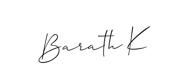 Create a beautiful signature design for name Barath K. With this signature (Allison_Script) fonts, you can make a handwritten signature for free. Barath K signature style 2 images and pictures png