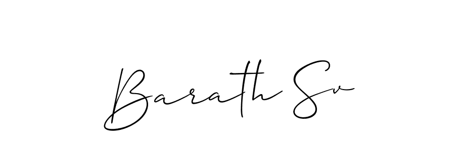 This is the best signature style for the Barath Sv name. Also you like these signature font (Allison_Script). Mix name signature. Barath Sv signature style 2 images and pictures png