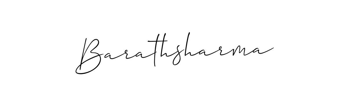 How to make Barathsharma signature? Allison_Script is a professional autograph style. Create handwritten signature for Barathsharma name. Barathsharma signature style 2 images and pictures png