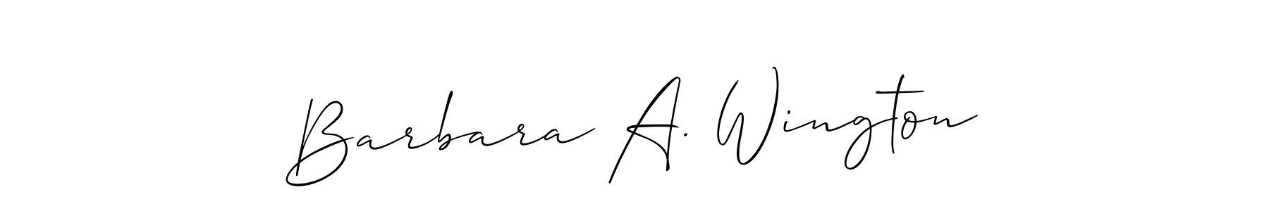 Also we have Barbara A. Wington name is the best signature style. Create professional handwritten signature collection using Allison_Script autograph style. Barbara A. Wington signature style 2 images and pictures png