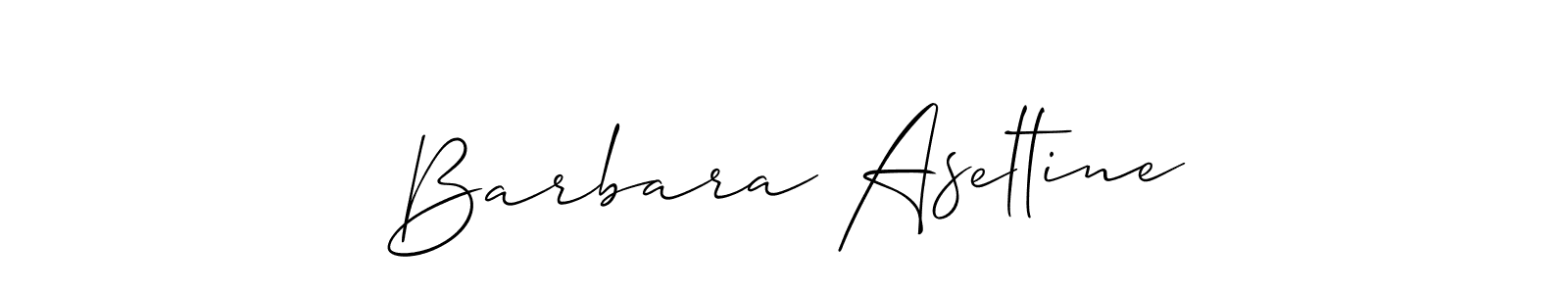 Make a beautiful signature design for name Barbara Aseltine. With this signature (Allison_Script) style, you can create a handwritten signature for free. Barbara Aseltine signature style 2 images and pictures png