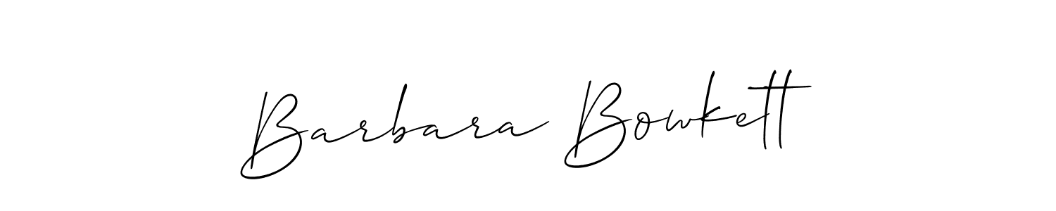 Allison_Script is a professional signature style that is perfect for those who want to add a touch of class to their signature. It is also a great choice for those who want to make their signature more unique. Get Barbara Bowkett name to fancy signature for free. Barbara Bowkett signature style 2 images and pictures png