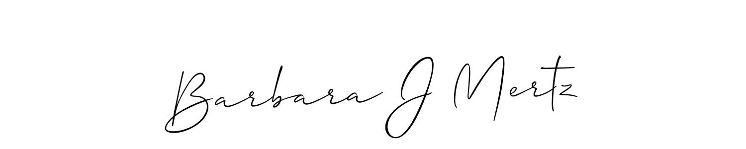 How to make Barbara J Mertz signature? Allison_Script is a professional autograph style. Create handwritten signature for Barbara J Mertz name. Barbara J Mertz signature style 2 images and pictures png