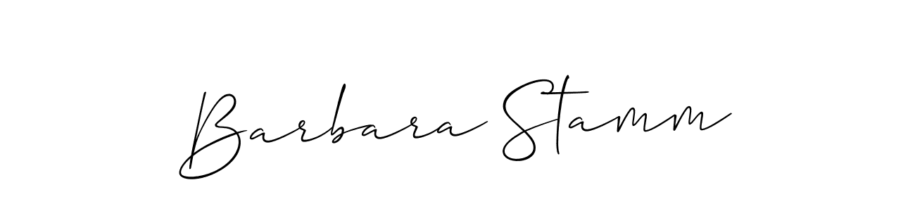 Barbara Stamm stylish signature style. Best Handwritten Sign (Allison_Script) for my name. Handwritten Signature Collection Ideas for my name Barbara Stamm. Barbara Stamm signature style 2 images and pictures png