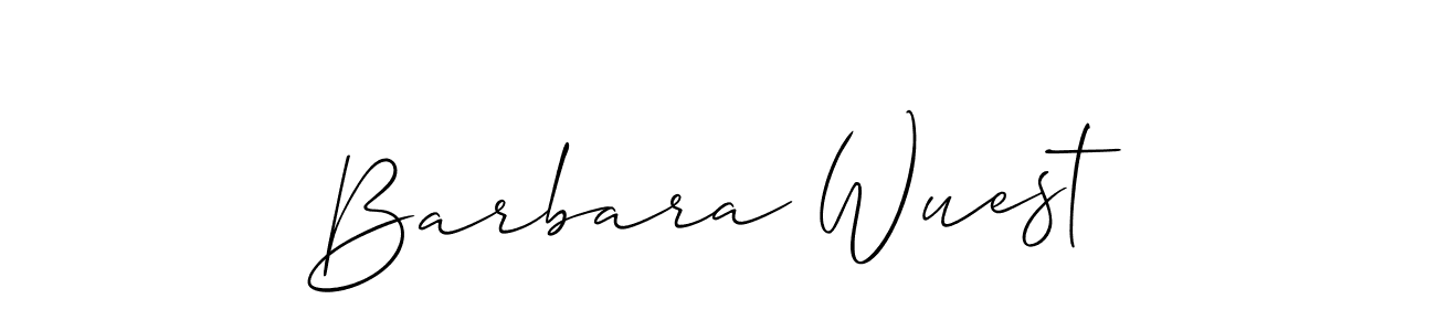 if you are searching for the best signature style for your name Barbara Wuest. so please give up your signature search. here we have designed multiple signature styles  using Allison_Script. Barbara Wuest signature style 2 images and pictures png