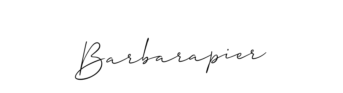 Design your own signature with our free online signature maker. With this signature software, you can create a handwritten (Allison_Script) signature for name Barbarapier. Barbarapier signature style 2 images and pictures png