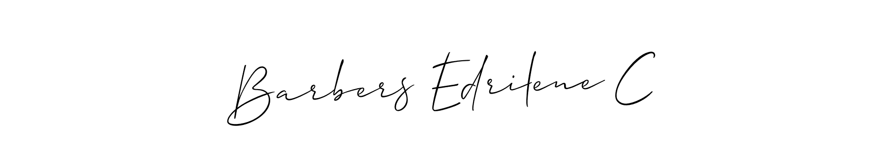 It looks lik you need a new signature style for name Barbers Edrilene C. Design unique handwritten (Allison_Script) signature with our free signature maker in just a few clicks. Barbers Edrilene C signature style 2 images and pictures png