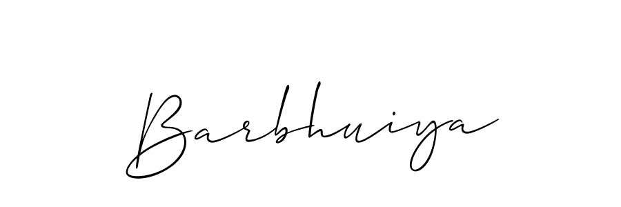 Use a signature maker to create a handwritten signature online. With this signature software, you can design (Allison_Script) your own signature for name Barbhuiya. Barbhuiya signature style 2 images and pictures png