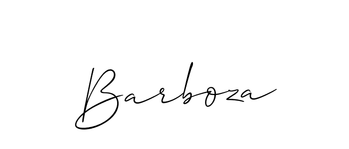 Use a signature maker to create a handwritten signature online. With this signature software, you can design (Allison_Script) your own signature for name Barboza. Barboza signature style 2 images and pictures png