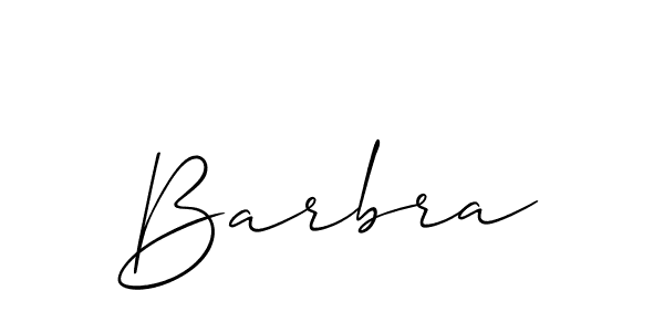 Make a beautiful signature design for name Barbra. With this signature (Allison_Script) style, you can create a handwritten signature for free. Barbra signature style 2 images and pictures png