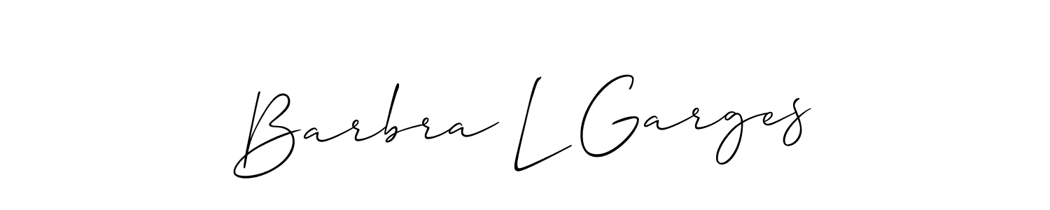 How to make Barbra L Garges signature? Allison_Script is a professional autograph style. Create handwritten signature for Barbra L Garges name. Barbra L Garges signature style 2 images and pictures png