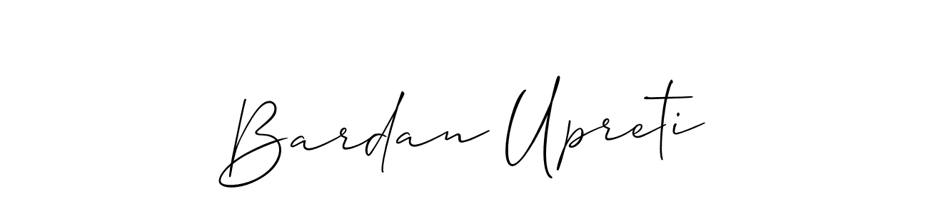 How to Draw Bardan Upreti signature style? Allison_Script is a latest design signature styles for name Bardan Upreti. Bardan Upreti signature style 2 images and pictures png