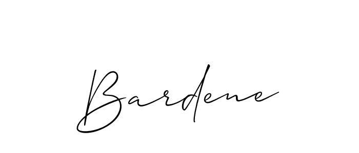 It looks lik you need a new signature style for name Bardene. Design unique handwritten (Allison_Script) signature with our free signature maker in just a few clicks. Bardene signature style 2 images and pictures png