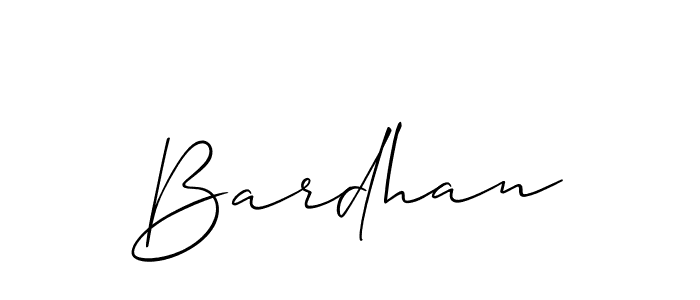 Create a beautiful signature design for name Bardhan. With this signature (Allison_Script) fonts, you can make a handwritten signature for free. Bardhan signature style 2 images and pictures png