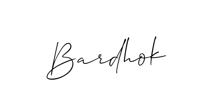 Bardhok stylish signature style. Best Handwritten Sign (Allison_Script) for my name. Handwritten Signature Collection Ideas for my name Bardhok. Bardhok signature style 2 images and pictures png