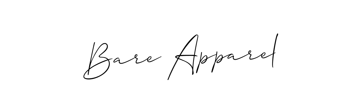 How to make Bare Apparel name signature. Use Allison_Script style for creating short signs online. This is the latest handwritten sign. Bare Apparel signature style 2 images and pictures png