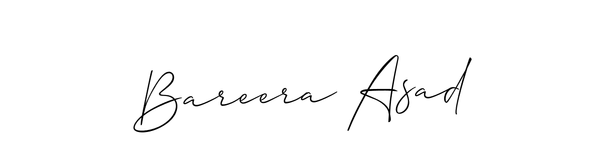 Also we have Bareera Asad name is the best signature style. Create professional handwritten signature collection using Allison_Script autograph style. Bareera Asad signature style 2 images and pictures png