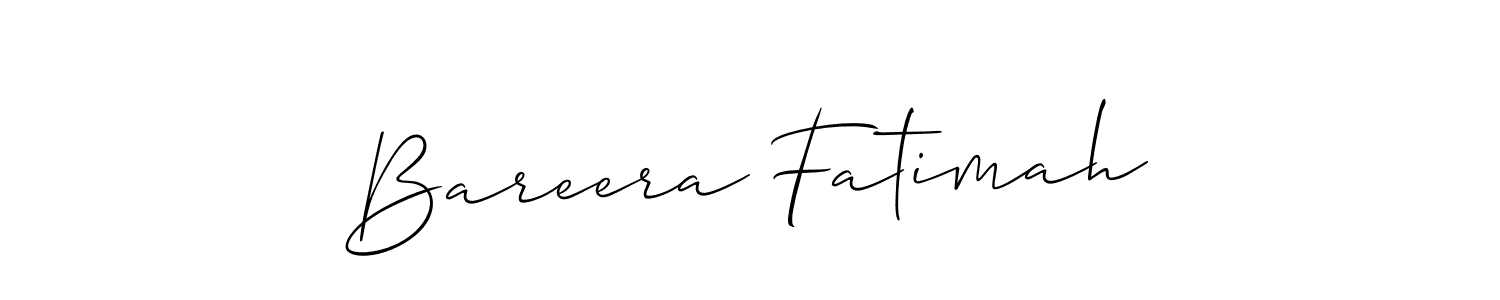 Also we have Bareera Fatimah name is the best signature style. Create professional handwritten signature collection using Allison_Script autograph style. Bareera Fatimah signature style 2 images and pictures png