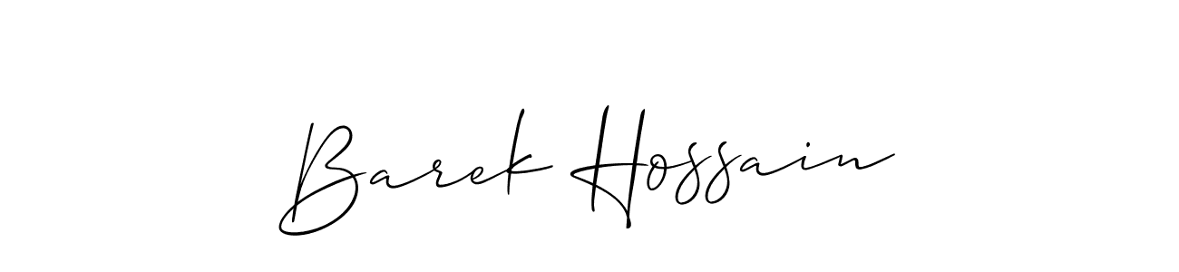 Make a beautiful signature design for name Barek Hossain. With this signature (Allison_Script) style, you can create a handwritten signature for free. Barek Hossain signature style 2 images and pictures png