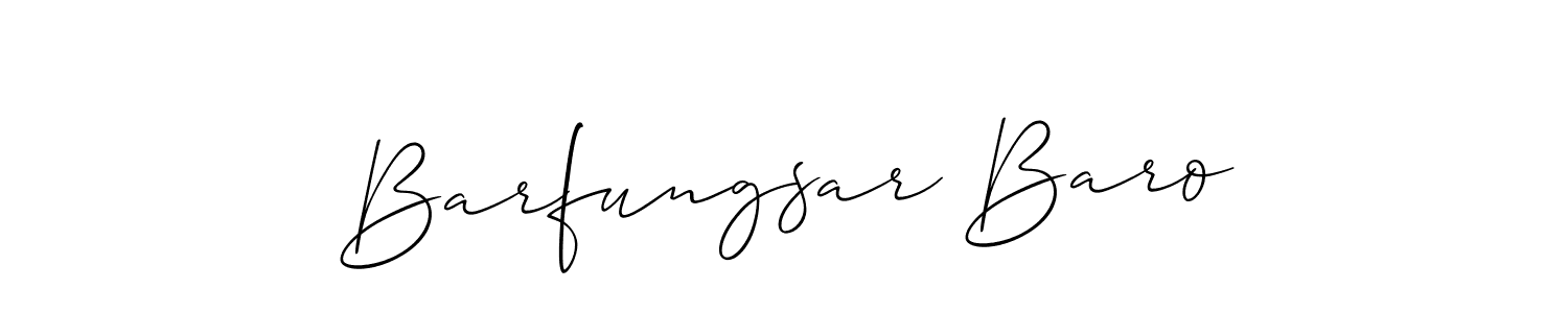 It looks lik you need a new signature style for name Barfungsar Baro. Design unique handwritten (Allison_Script) signature with our free signature maker in just a few clicks. Barfungsar Baro signature style 2 images and pictures png