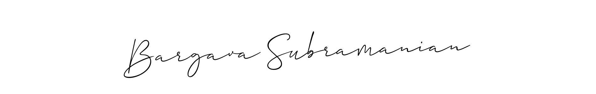 How to Draw Bargava Subramanian signature style? Allison_Script is a latest design signature styles for name Bargava Subramanian. Bargava Subramanian signature style 2 images and pictures png