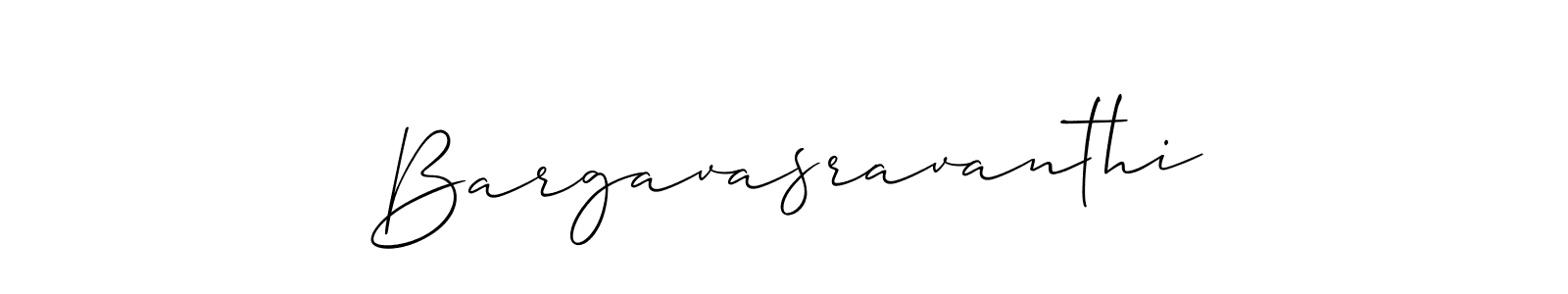 The best way (Allison_Script) to make a short signature is to pick only two or three words in your name. The name Bargavasravanthi include a total of six letters. For converting this name. Bargavasravanthi signature style 2 images and pictures png